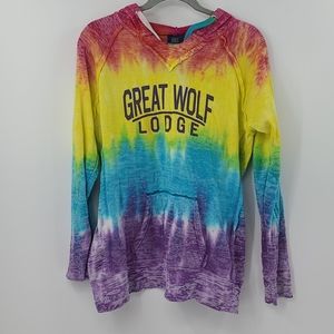 Great wolf lodge tie dye hoodie.  Womens size L
